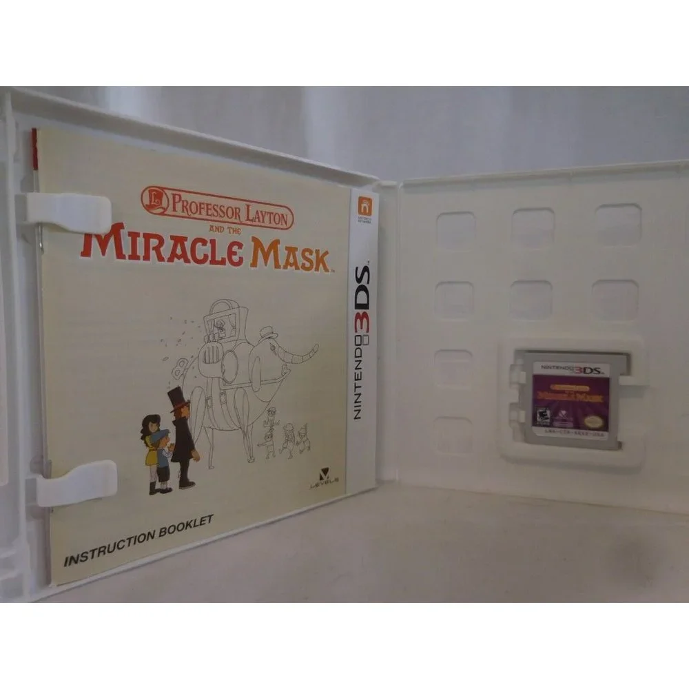 Professor Layton and the Miracle Mask (Nintendo 3DS, 2012) Complete + Monster Hi